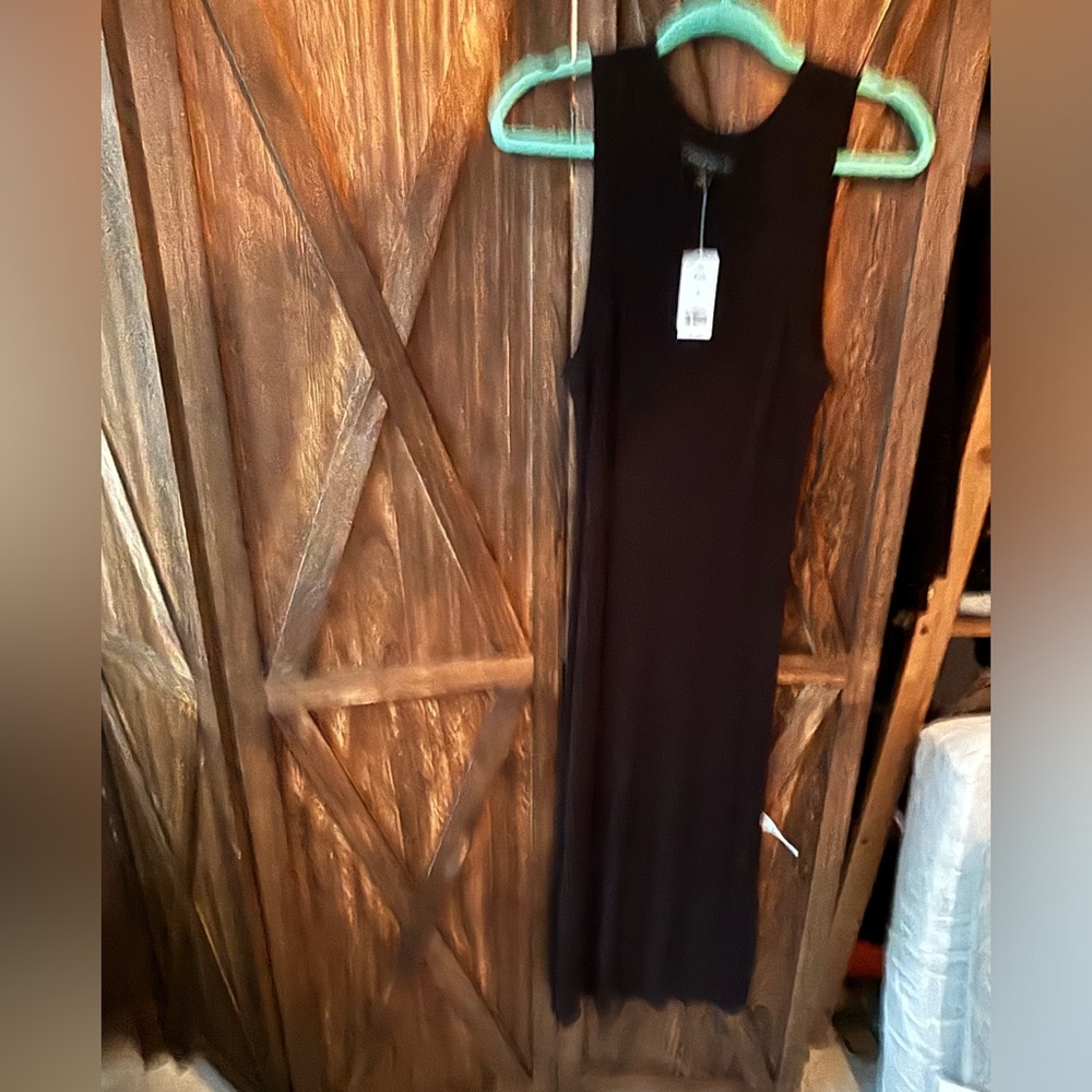 Black rib maxi dress